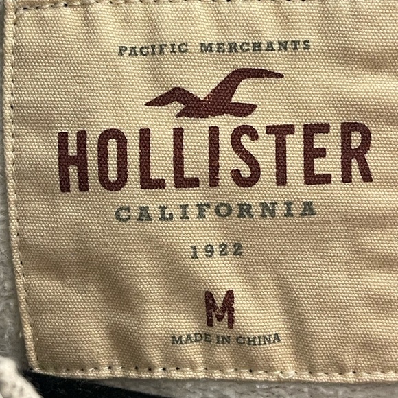 Mens Black and Grey Hollister Hoodie Sweatshirt Medium - Picture 4 of 5